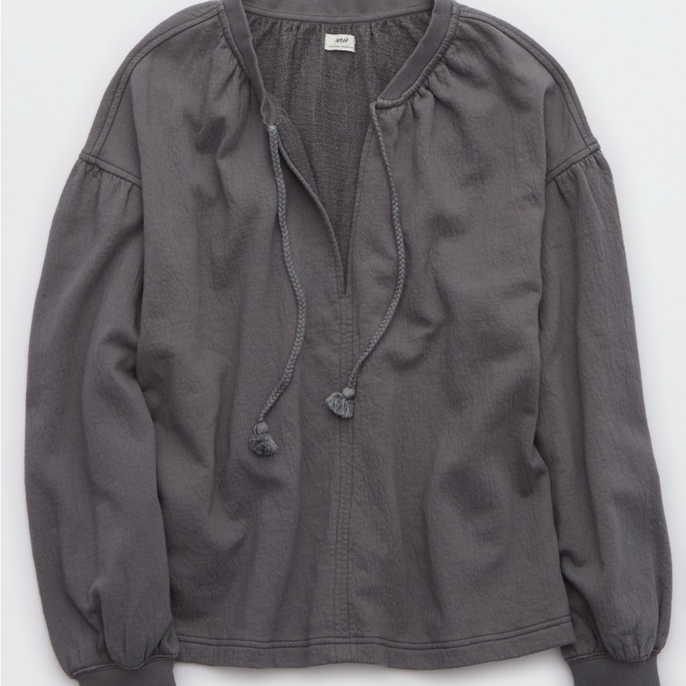 Aerie Charcoal Long-Sleeve Top